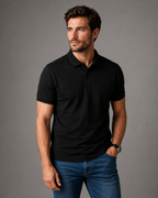Plain Black Classic Polo T-Shirt
