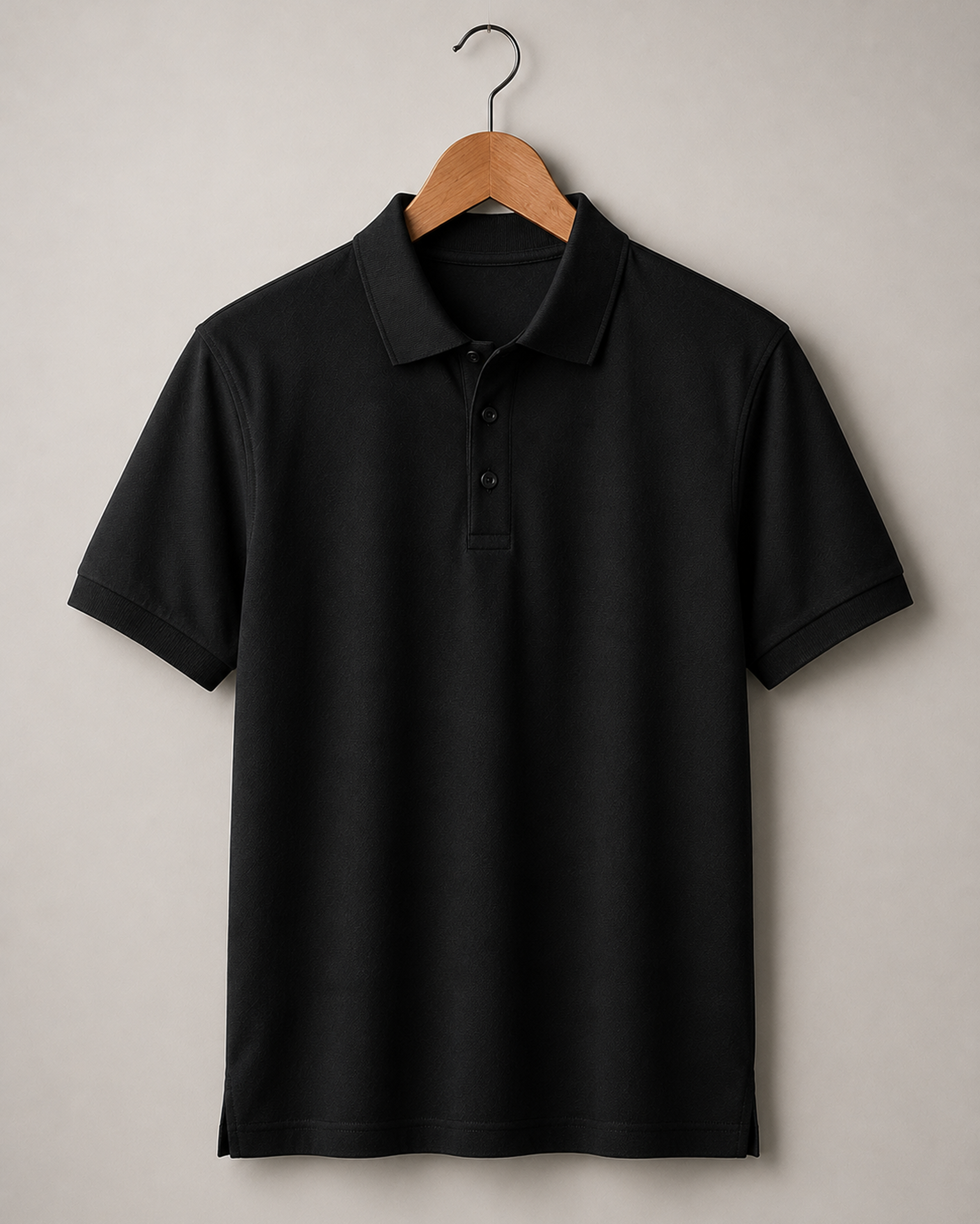 Plain Black Classic Polo T-Shirt