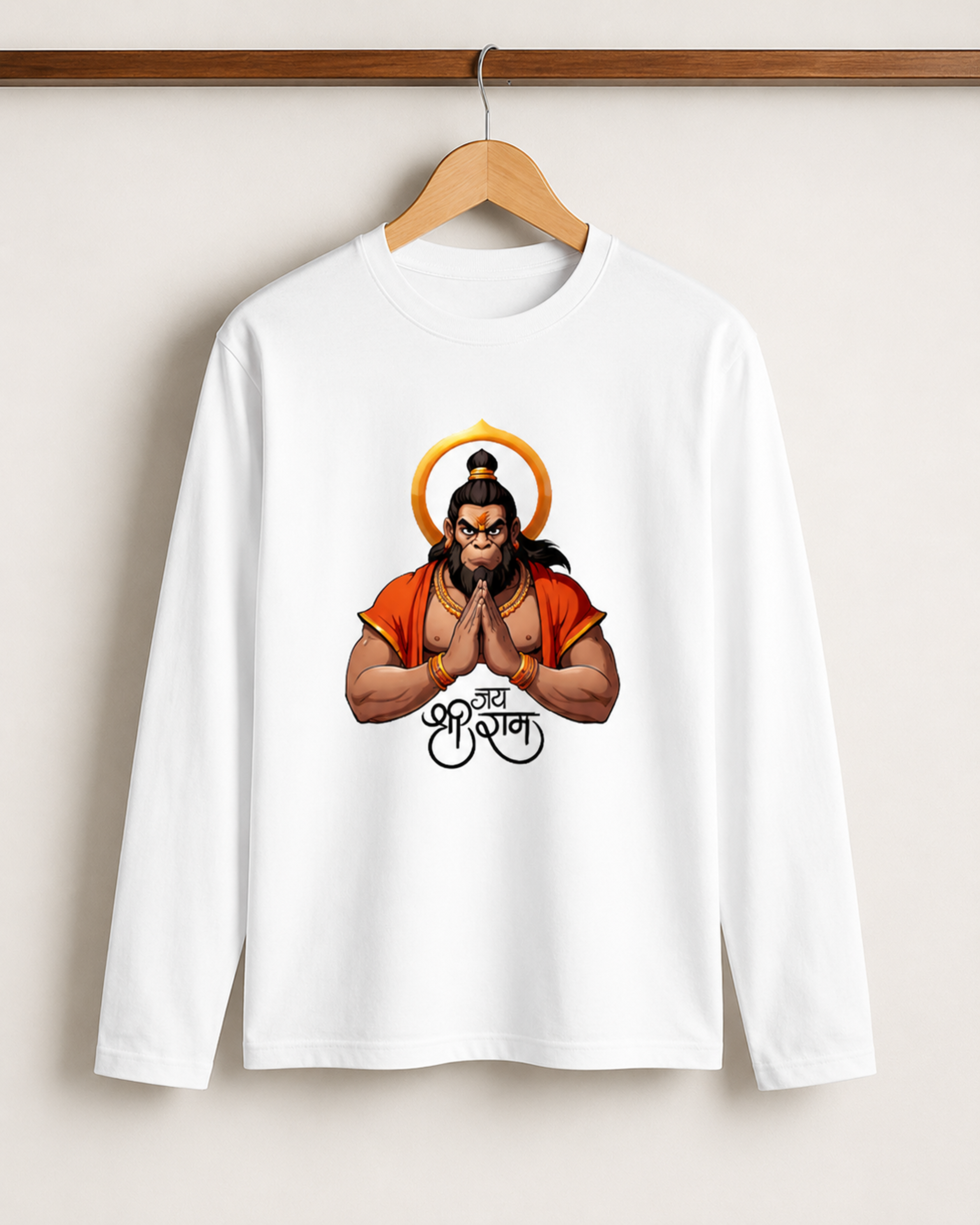 Hanuman Jai Shree Ram Full Sleeve T-Shirt