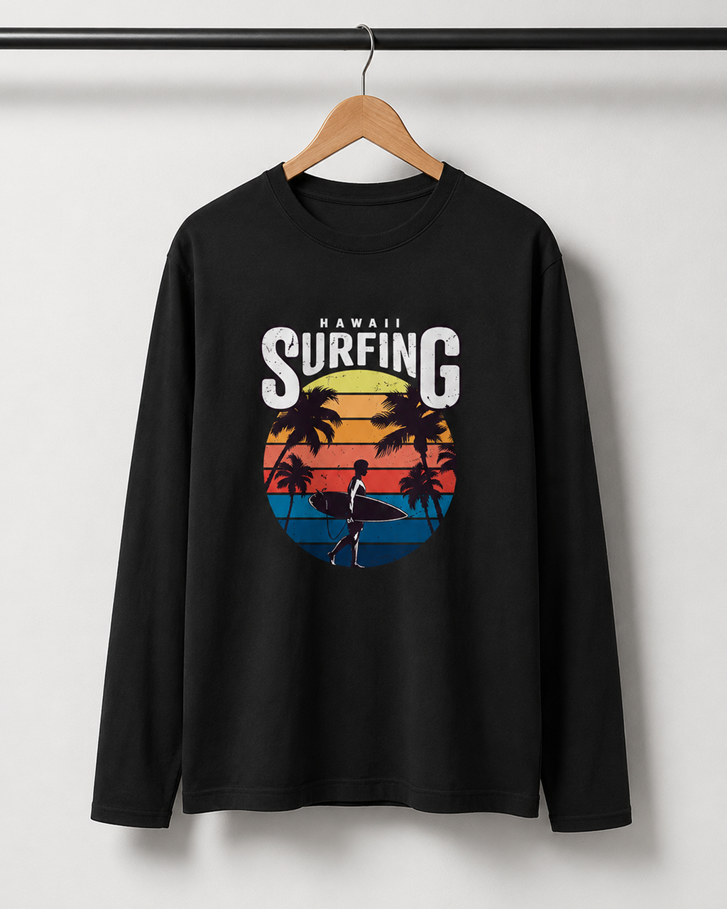 Hawaii Surfing Full Sleeve T-Shirt