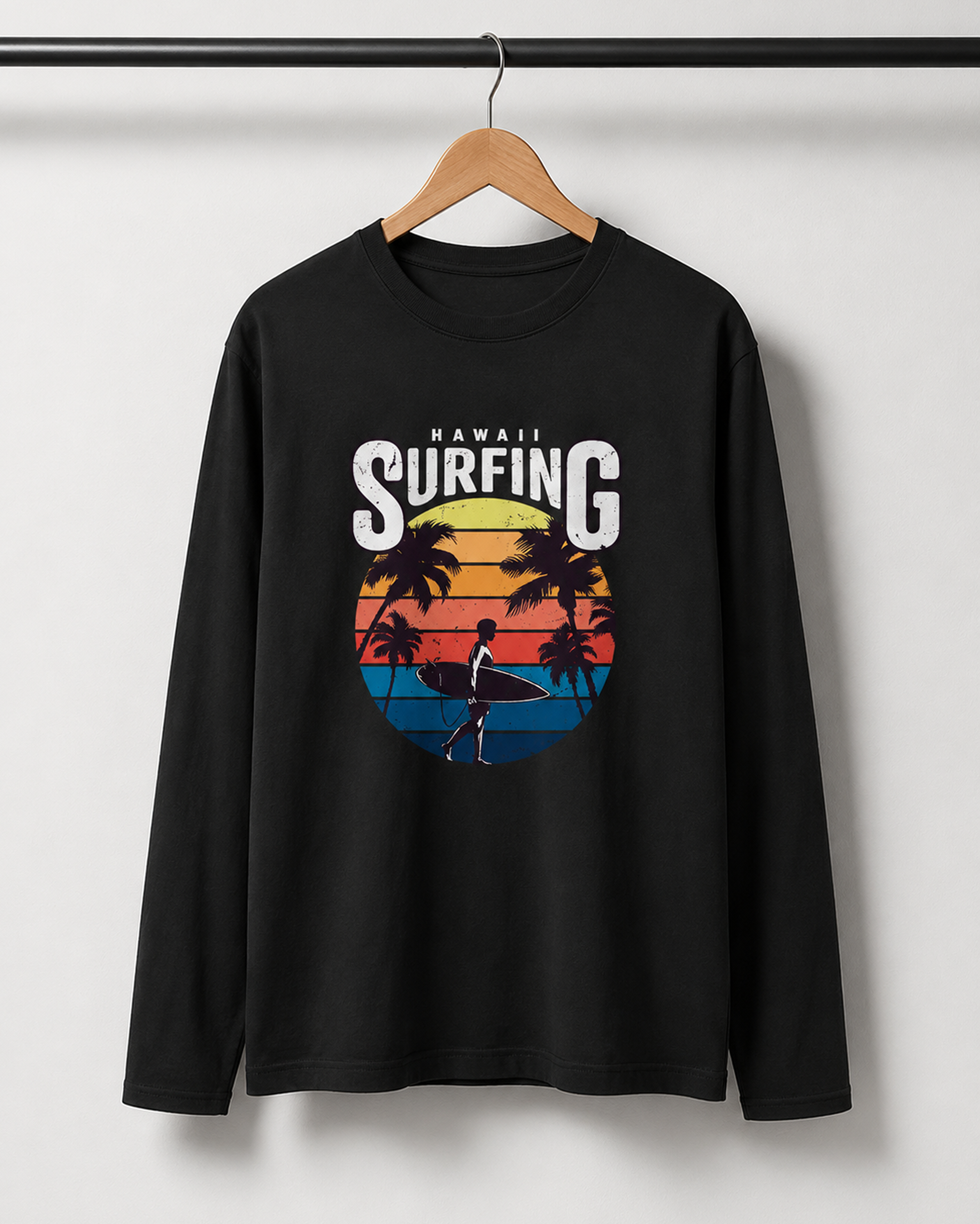 Hawaii Surfing Full Sleeve T-Shirt