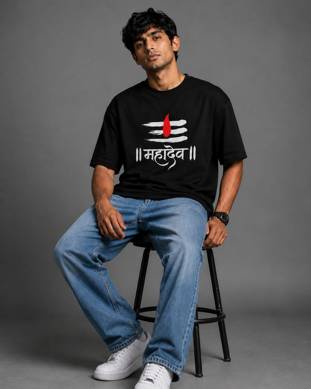 Shiva Tilak Mahadev Oversized T-Shirt